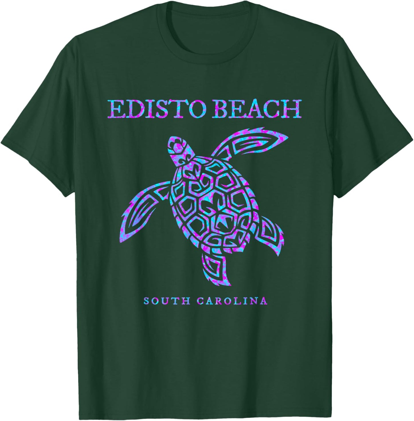 Edisto Beach South Carolina Sea Turtle Beach Vacation T-Shirt - T-Shirt | Forest