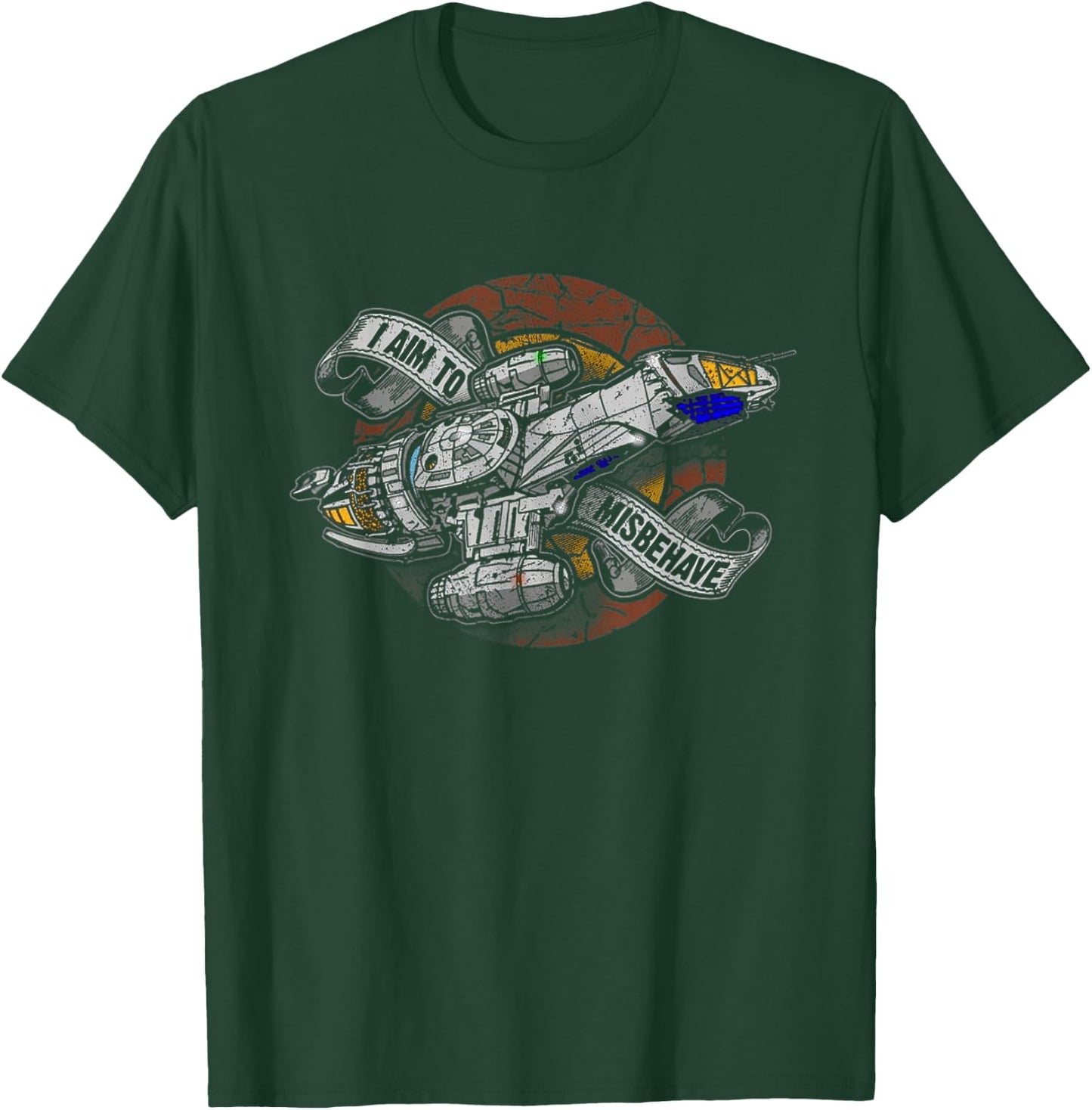 I Aim To Misbehave Retro Ship Works T-Shirt - T-Shirt | Forest