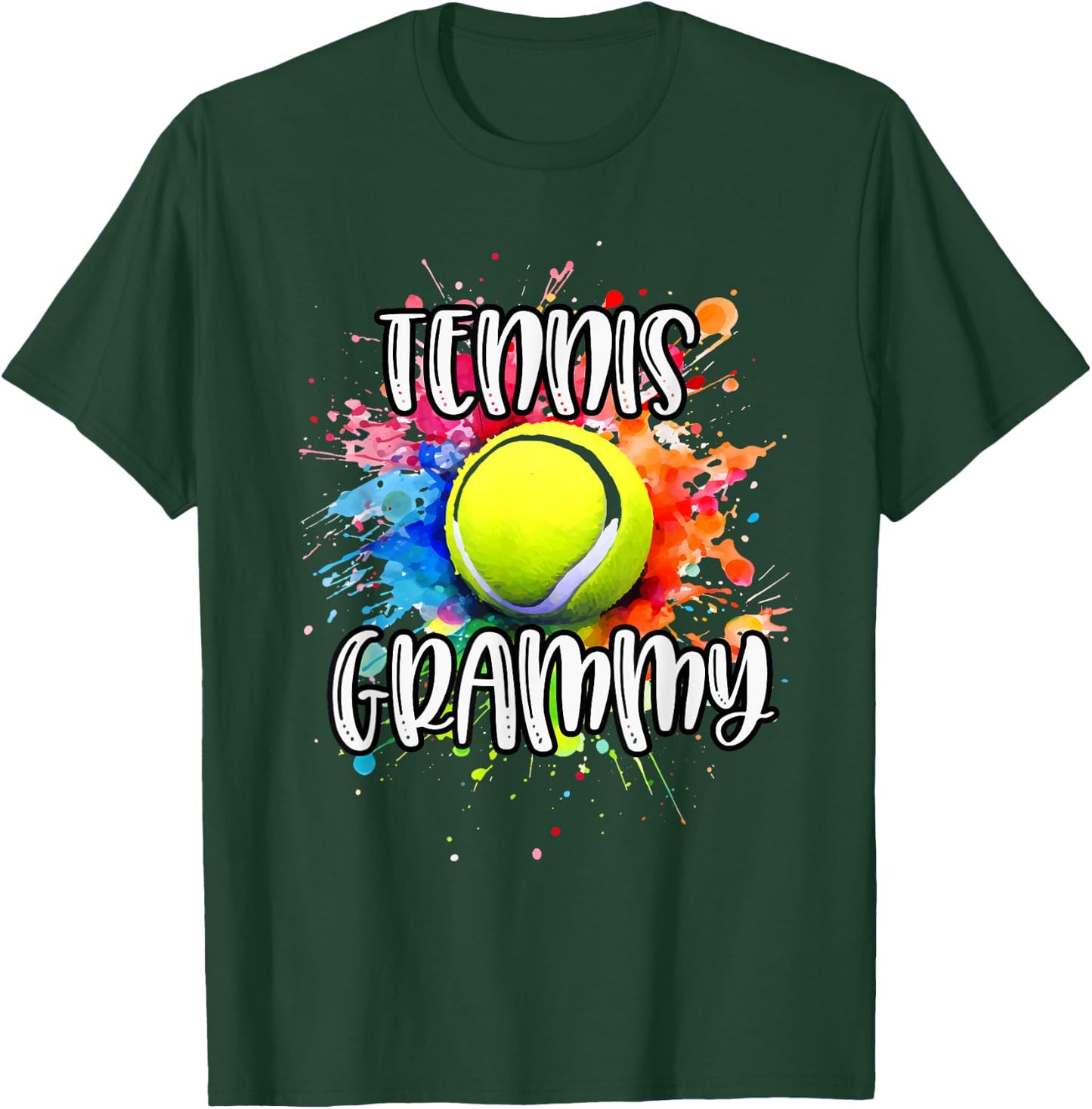 Tennis GRAMMY Tennis Ball Graphic Shirt Colorful Splash T-Shirt - T-Shirt | Forest