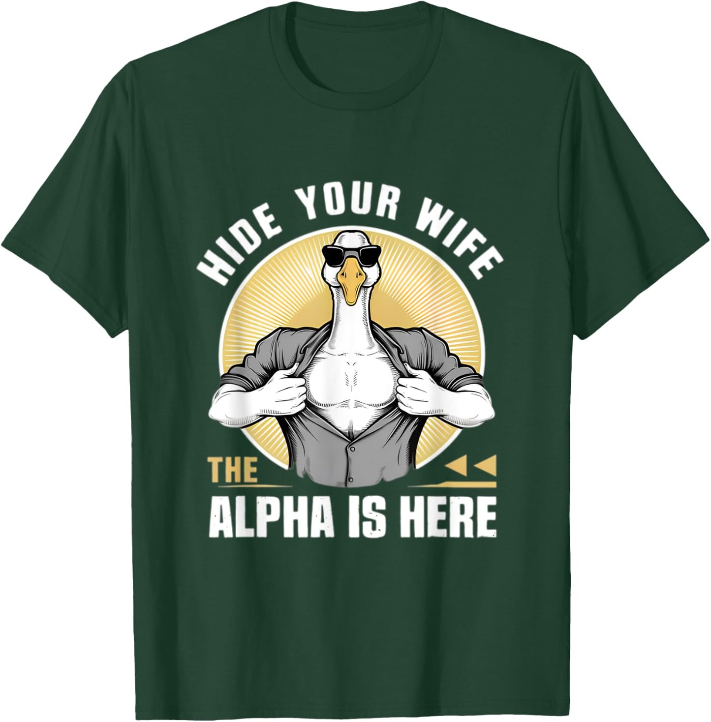 Silly Meme Serious Goose Funny Meme Alpha Men Women Kid T-Shirt - T-Shirt | Forest