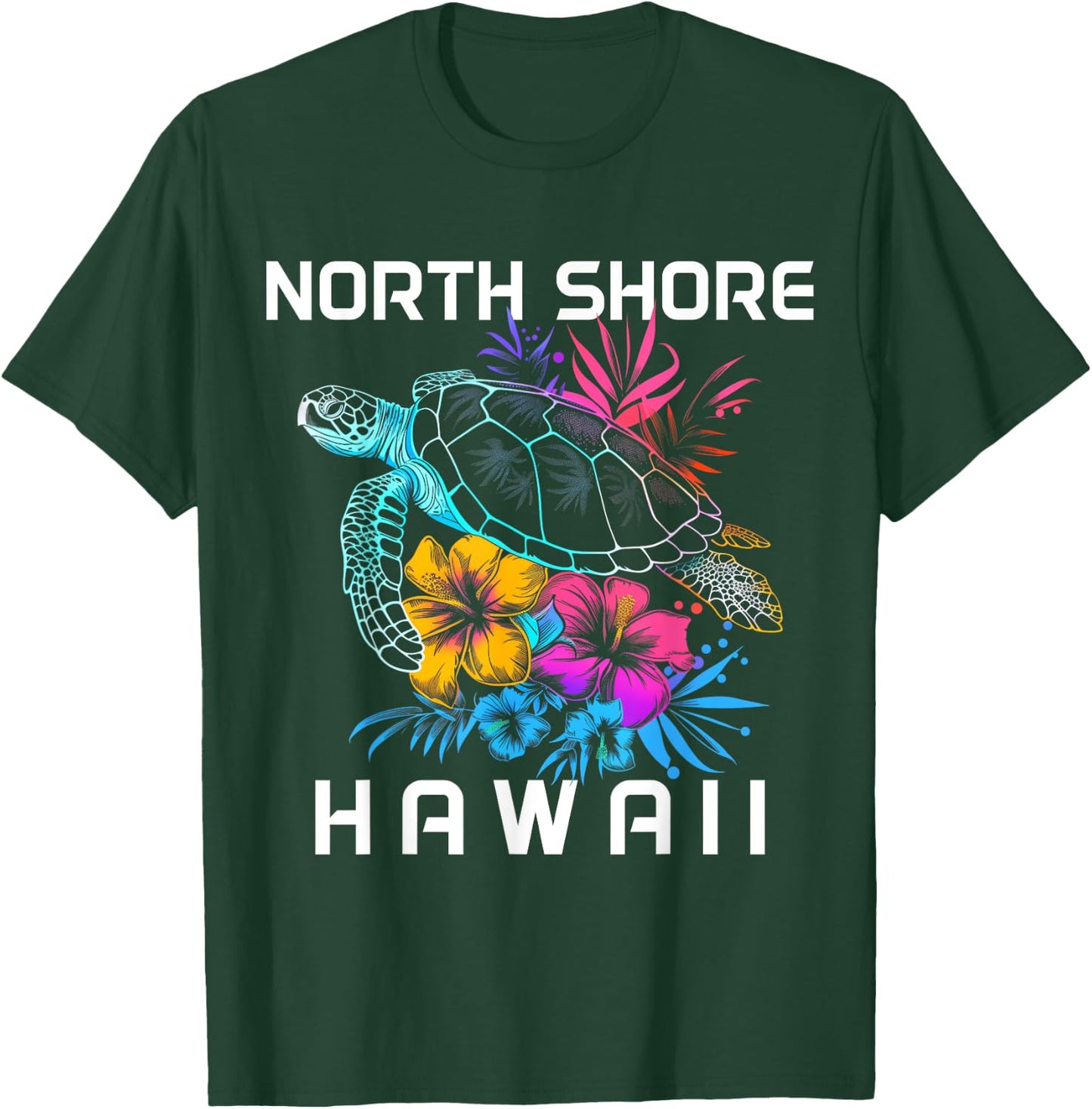 North Shore Hawaii Sea Turtle Hawaiian Diving Surfer T-Shirt - T-Shirt | Forest