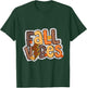 Fall Vibes,Groovy Face Retro Fall Season Autumn T-Shirt - T-Shirt | Forest