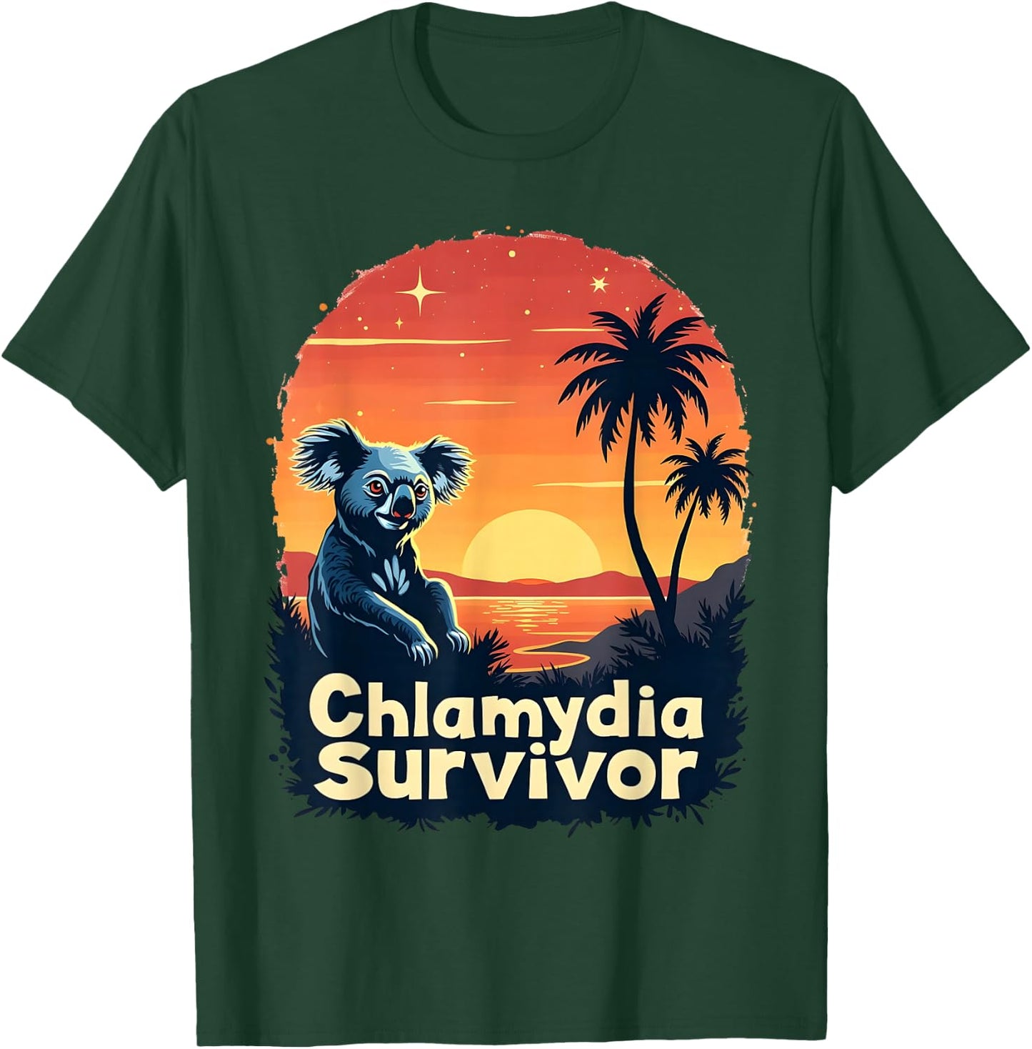Chlamydia Survivor Funny Adult Joke Retro Vintage Koala Men T-Shirt - T-Shirt | Forest