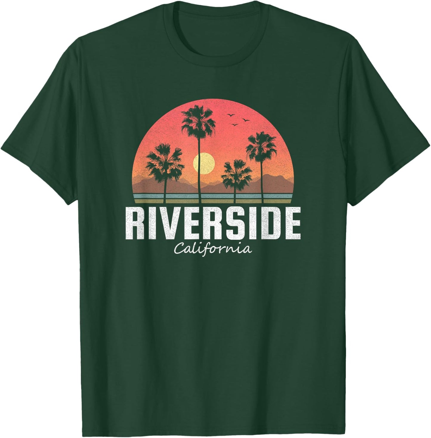 Riverside T Shirt Women Men Kids California Retro Sunset T-Shirt - T-Shirt | Forest