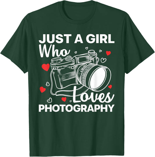 Photography Art Girl Photographer Camera Lovers T-Shirt - T-Shirt | Forest