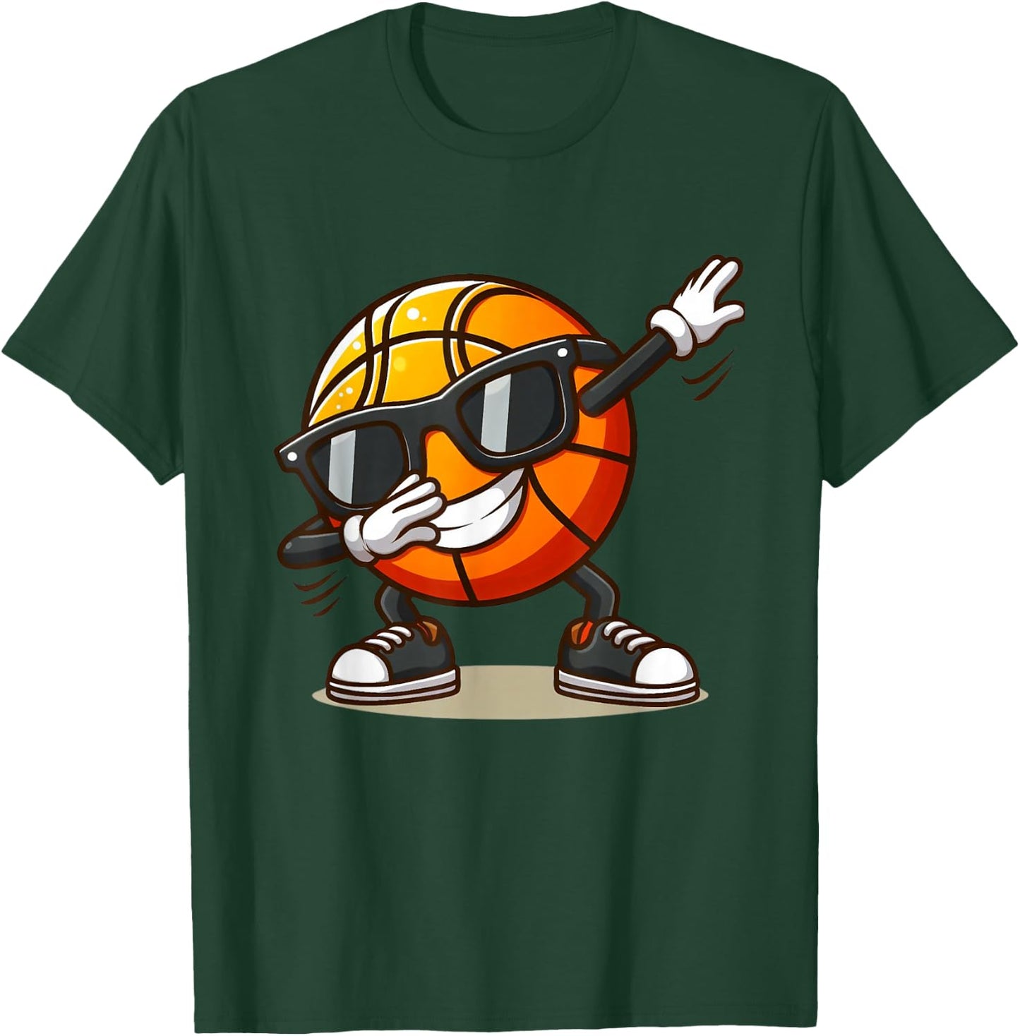 Dabbing Basketball Ball Funny Boys Men Women Sports Player T-Shirt - T-Shirt | Forest