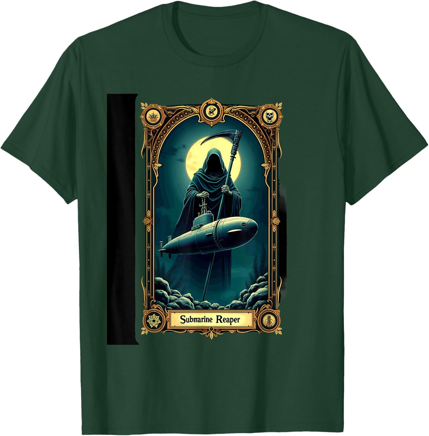 Halloween Tarot Card Skeleton Submarine Reaper T-Shirt - T-Shirt | Forest