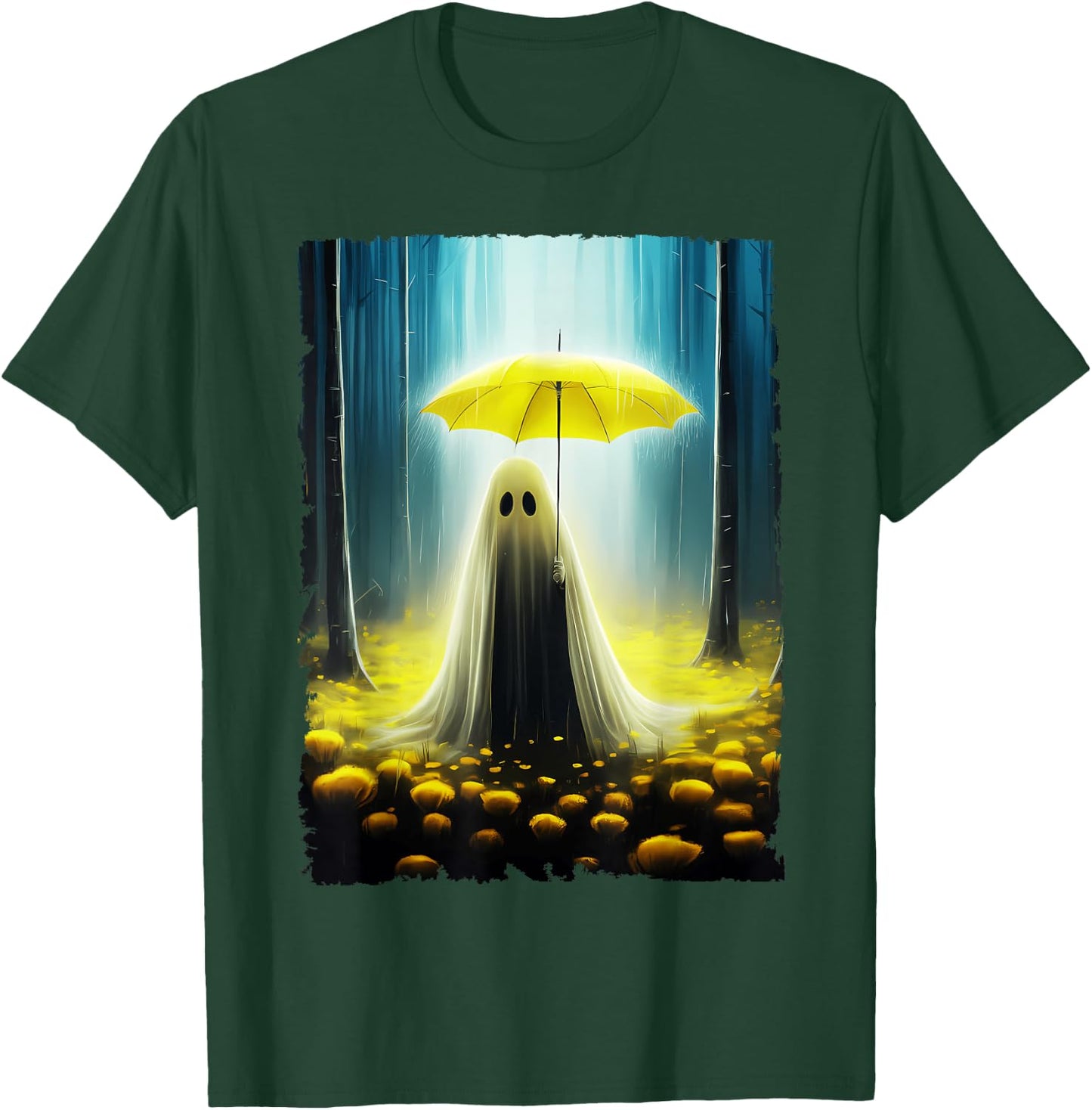 Vintage Floral Ghost Halloween Costume Gothic Ghost Spooky T-Shirt - T-Shirt | Forest