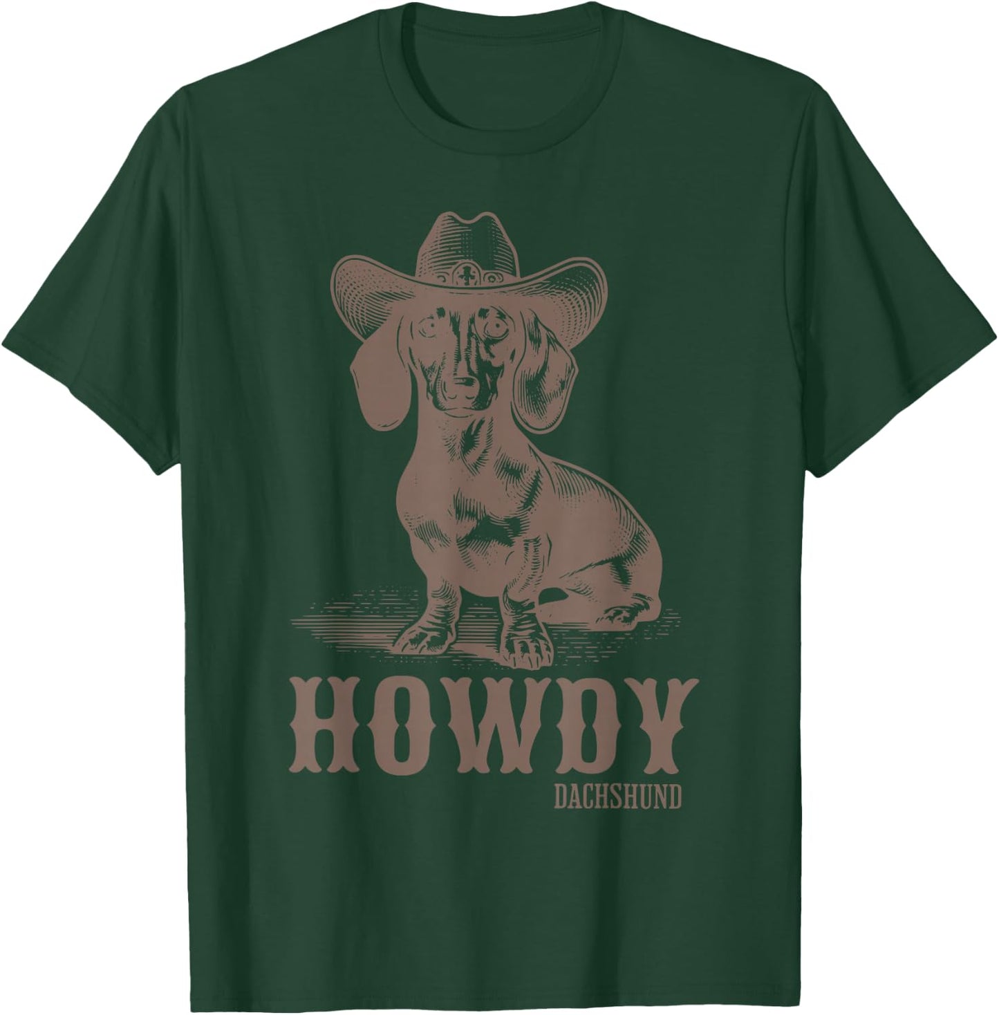 Vintage Rodeo Cowboy Hat Dachshund Howdy Western Doxie Mama T-Shirt - T-Shirt | Forest