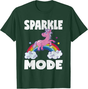 Sparkle Mode Unicorns Magic Sparkle Rainbow Unicorn T-Shirt - T-Shirt | Forest