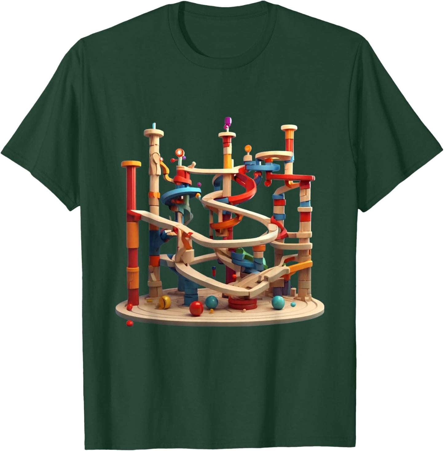 Marble Run Graphic Design T-Shirt - T-Shirt | Forest