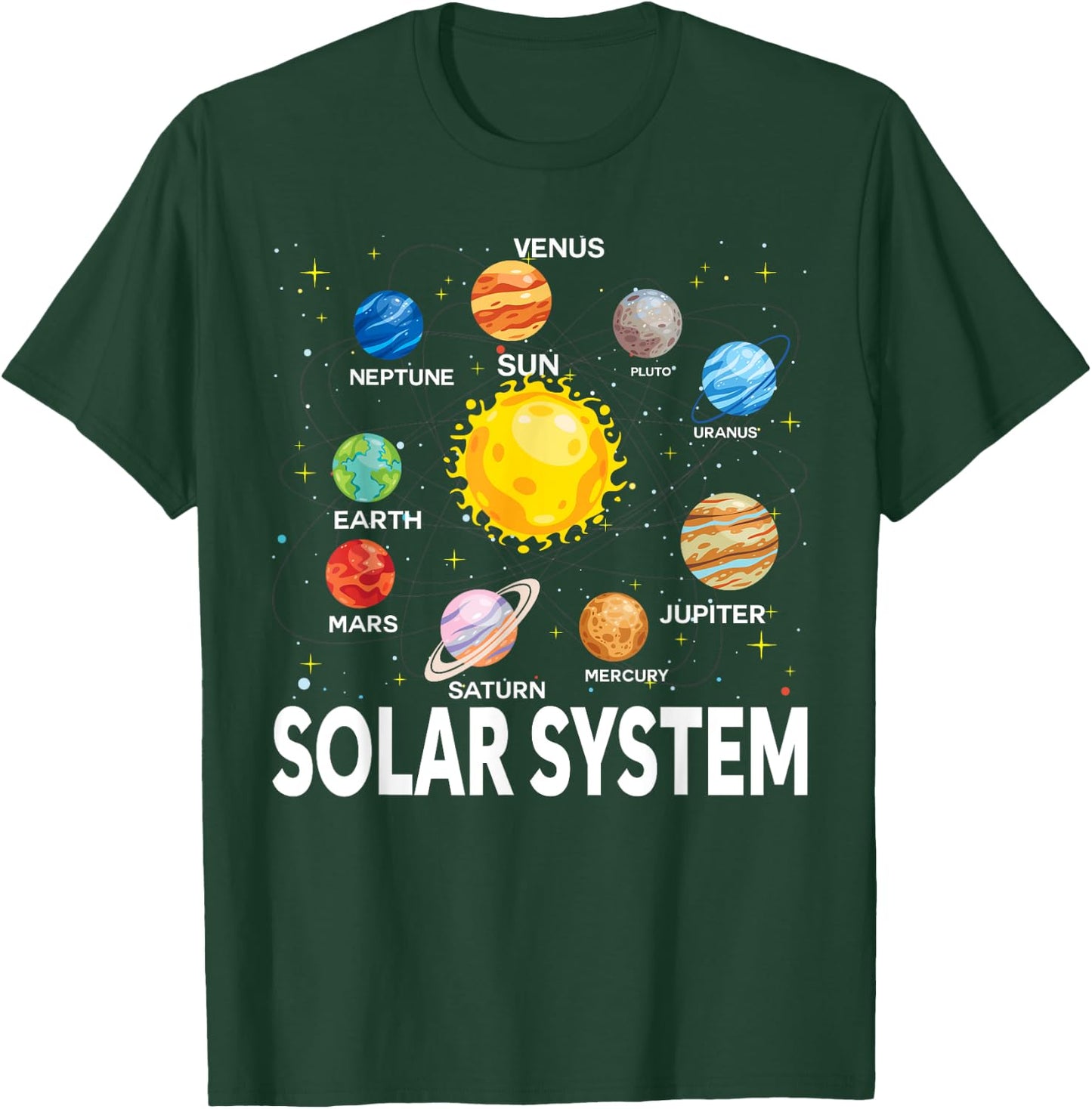 Solar System Planets Science Space Boys Girls STEM Kids T-Shirt - T-Shirt | Forest
