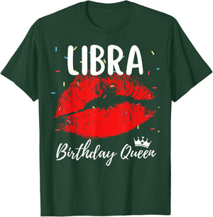 Libra Birthday Queen Libra Zodiac Sign September October T-Shirt - T-Shirt | Forest