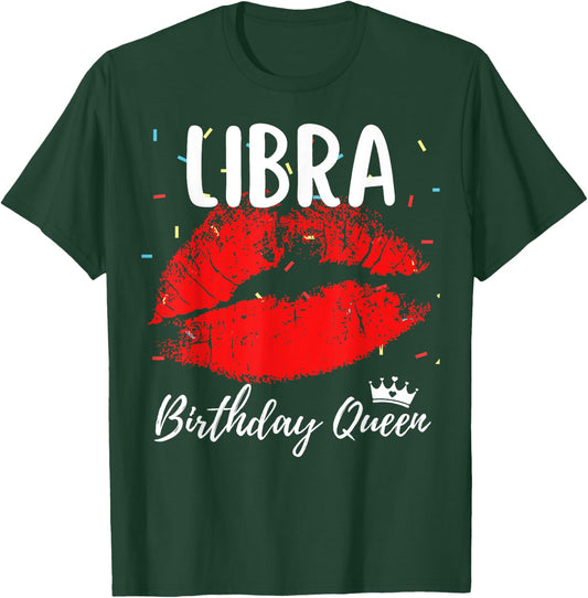 Libra Birthday Queen Libra Zodiac Sign September October T-Shirt - T-Shirt | Forest