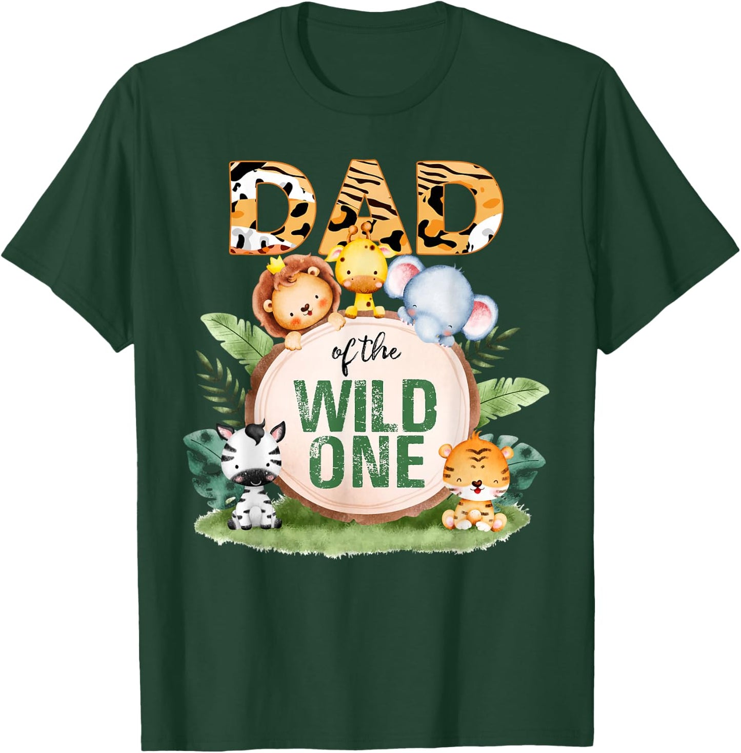 Dad Of The Wild One 1st Birthday Safari Family Matching T-Shirt - T-Shirt | Forest