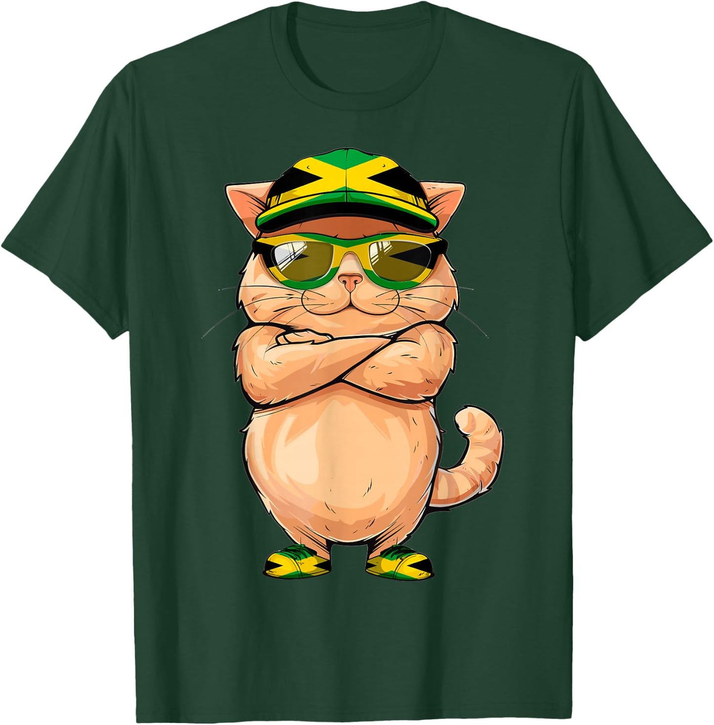 Jamaican Flag Cat Mom Souvenirs Products Kitten Jamaica T-Shirt - T-Shirt | Forest