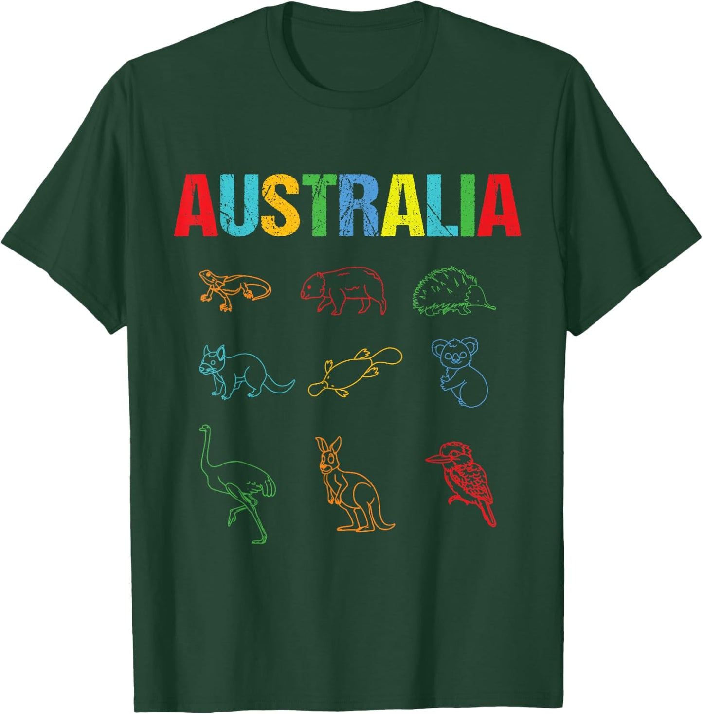 Animals Of Australia Australia Day Australian Kangaroo T-Shirt - T-Shirt | Forest