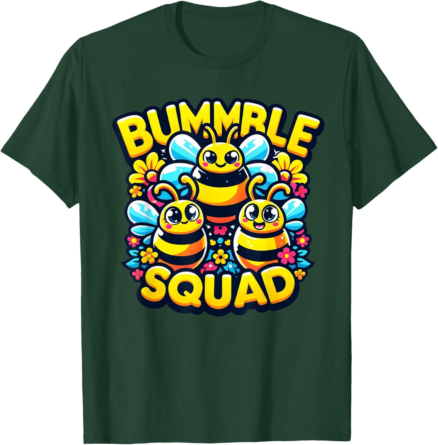 Bumble Bee Squad Funny Bumblebee Friends Team Men Women Kids T-Shirt - T-Shirt | Forest