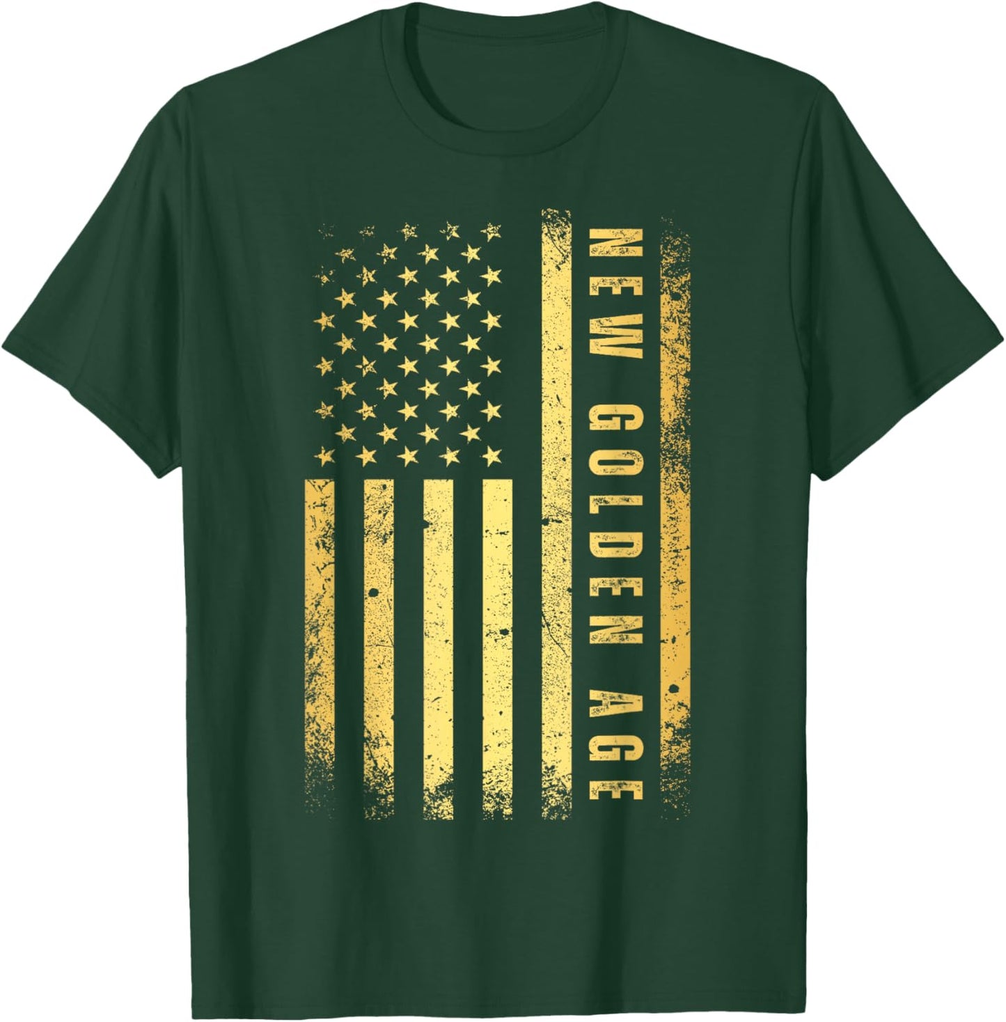 Golden Color USA Flag 47th President One Big Beautiful Bill T-Shirt - T-Shirt | Forest