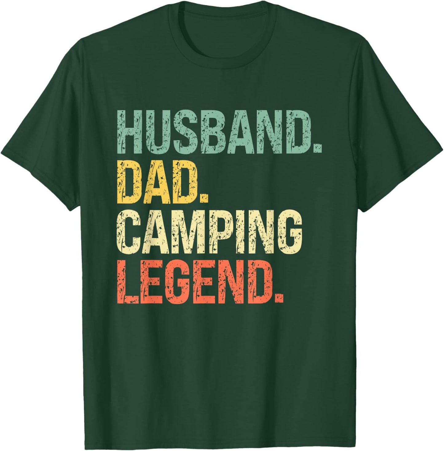 Husband Dad Camping Legend Father's Day Campfire T-Shirt - T-Shirt | Forest