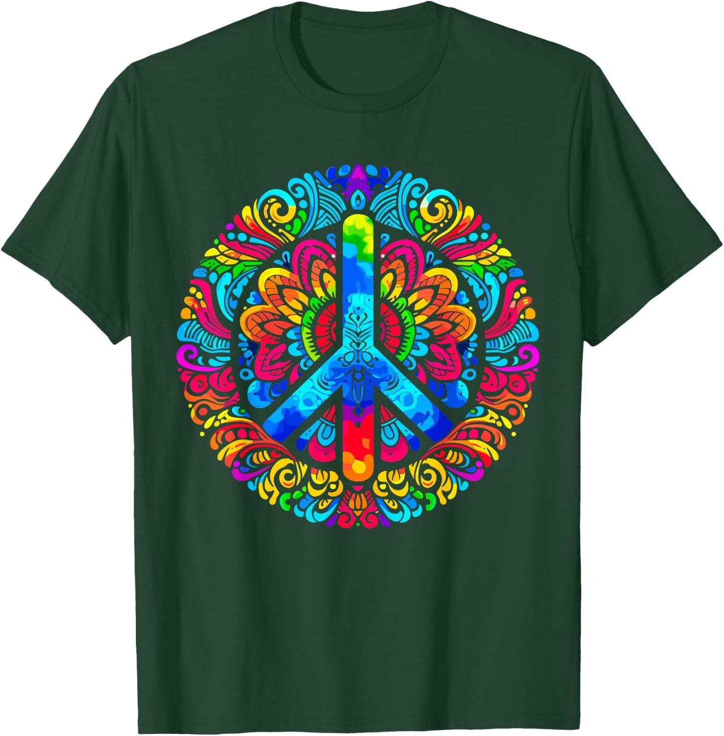 Peace Love Groovy Tie Dye Peace Sign T-Shirt - T-Shirt | Forest