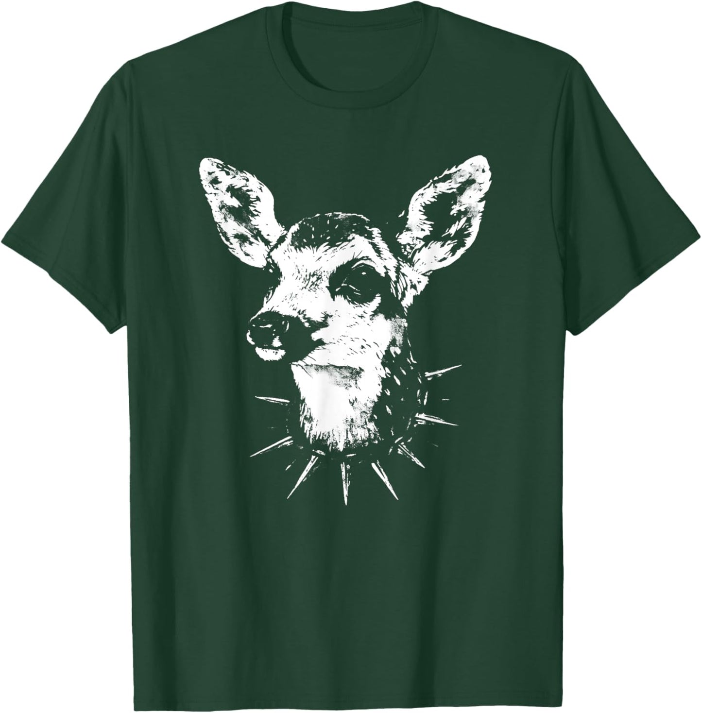 Funny Punk Deer Fawn | Weirdcore Goth Oddly Specific Grunge T-Shirt - T-Shirt | Forest