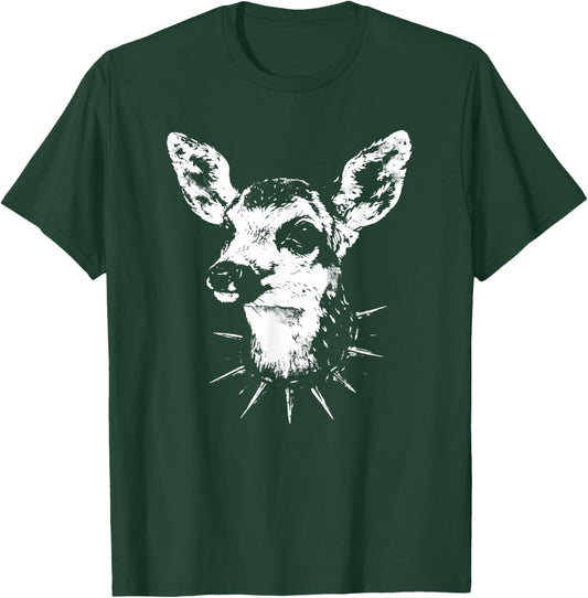 Funny Punk Deer Fawn | Weirdcore Goth Oddly Specific Grunge T-Shirt - T-Shirt | Forest