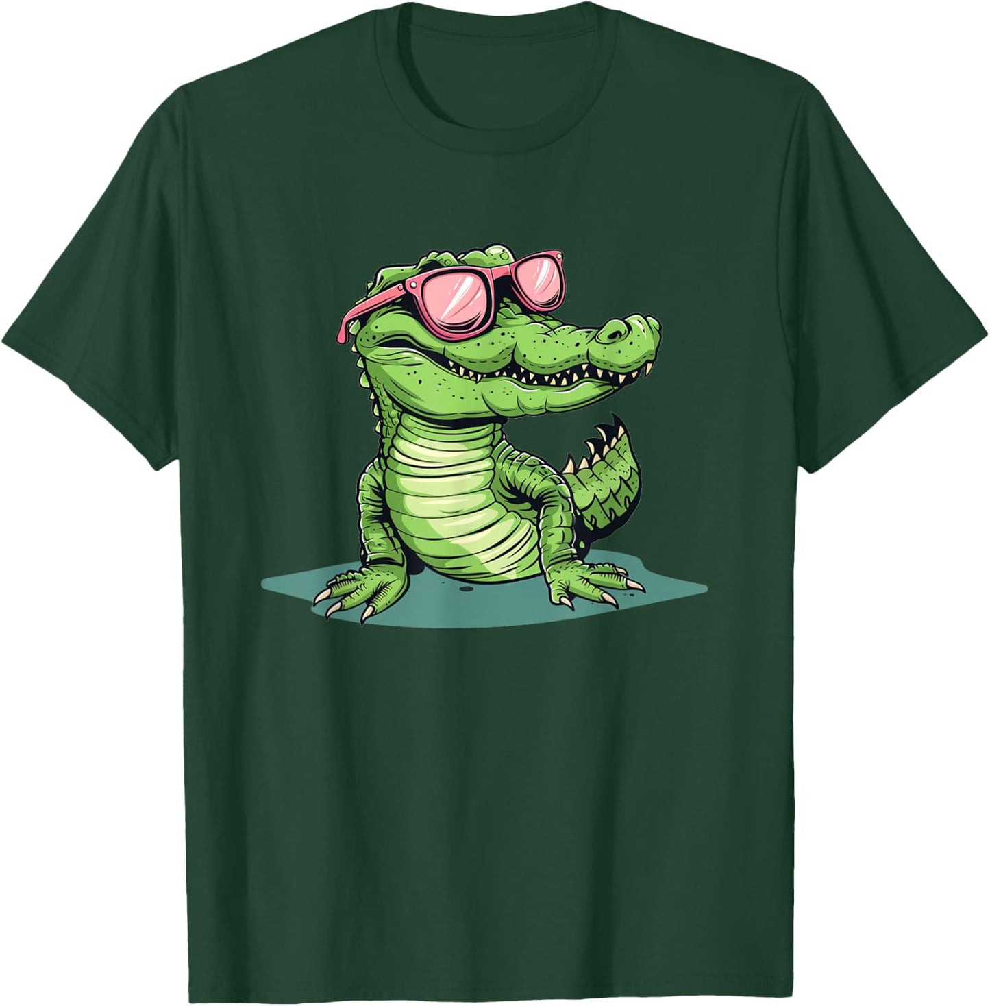 Funny pink Sunglasses Crocodile T-Shirt - T-Shirt | Forest
