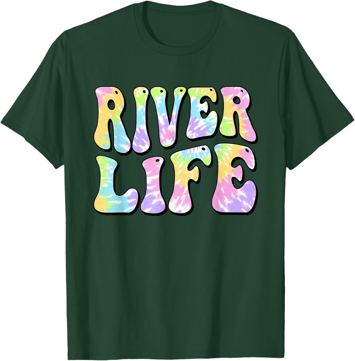 River Life Fun Fishing Boating River Bum Women Girl Kids T-Shirt - T-Shirt | Forest