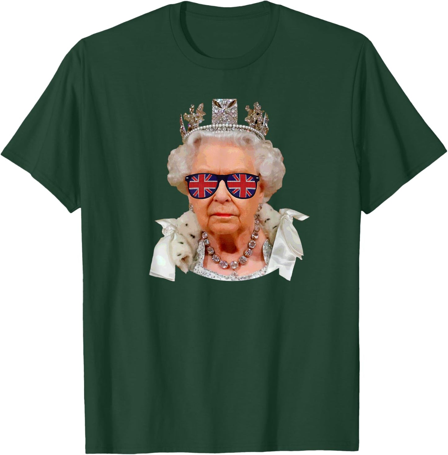 Elizabeth II Sunglasses British Union Jack Funny Queen Meme T-Shirt - T-Shirt | Forest