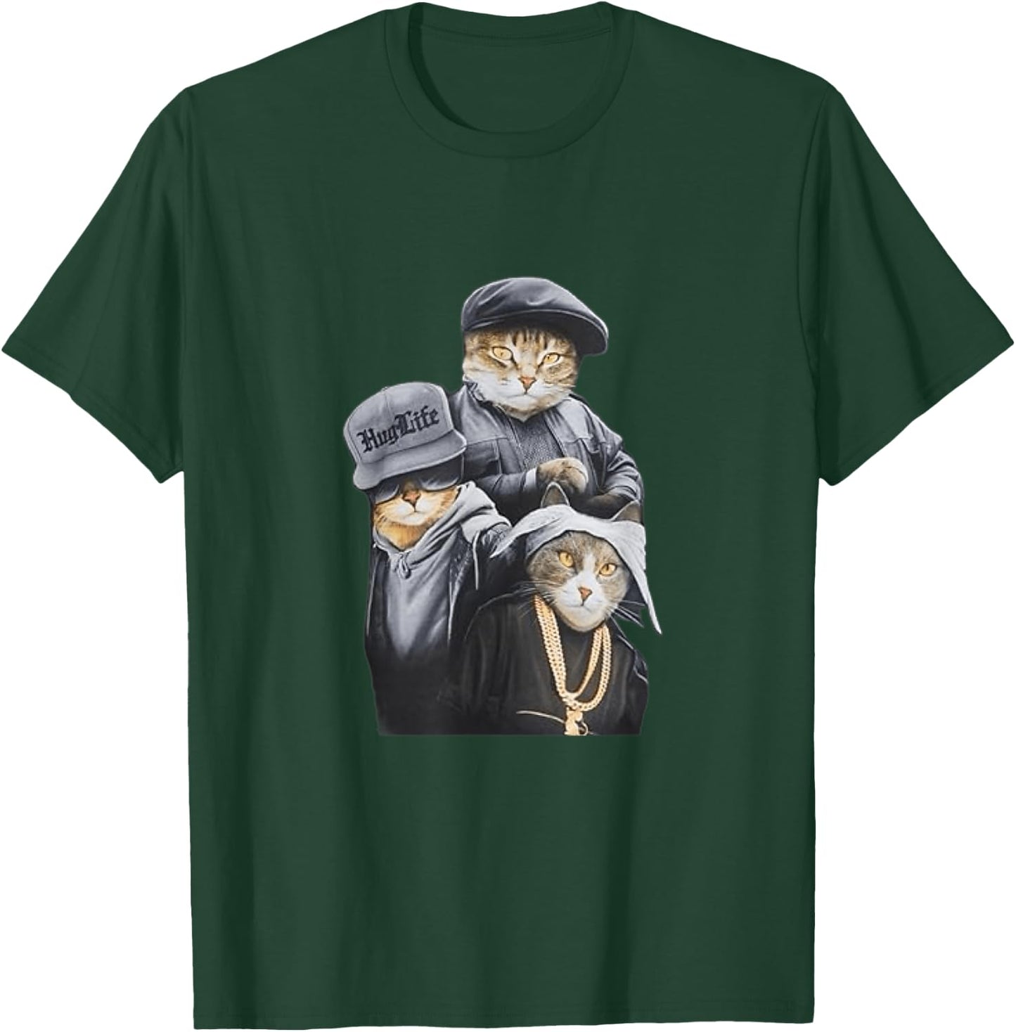 Funny Cat Trio Gangster Thug Cat T-Shirt - T-Shirt | Forest