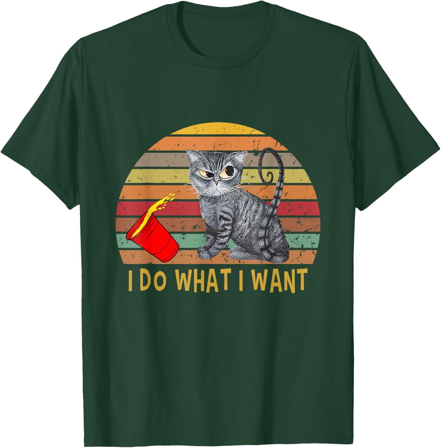 Vintage Retro I Do What I Want My Black Cat Lovers T-Shirt - T-Shirt | Forest