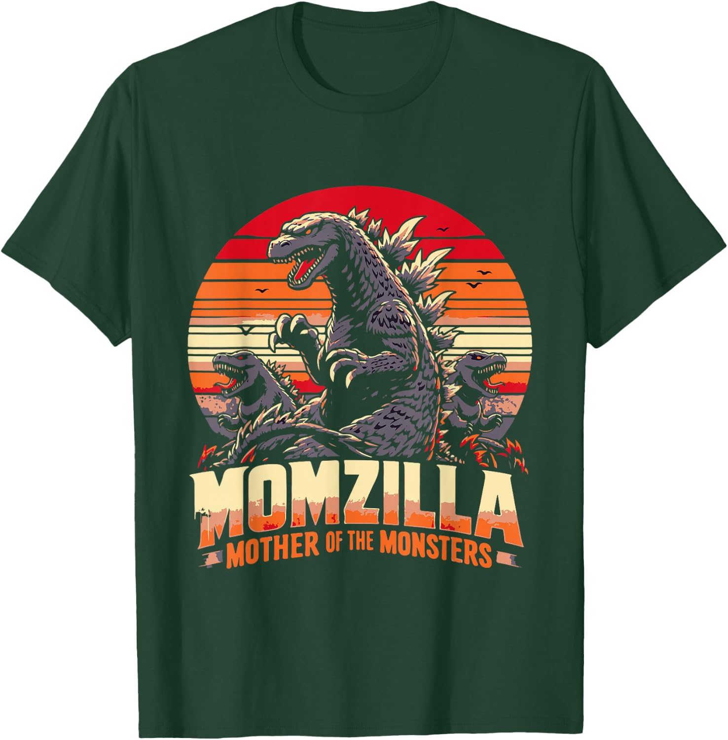funny Momzilla Mother Of Monsters Retro birthday Mothers day T-Shirt - T-Shirt | Forest