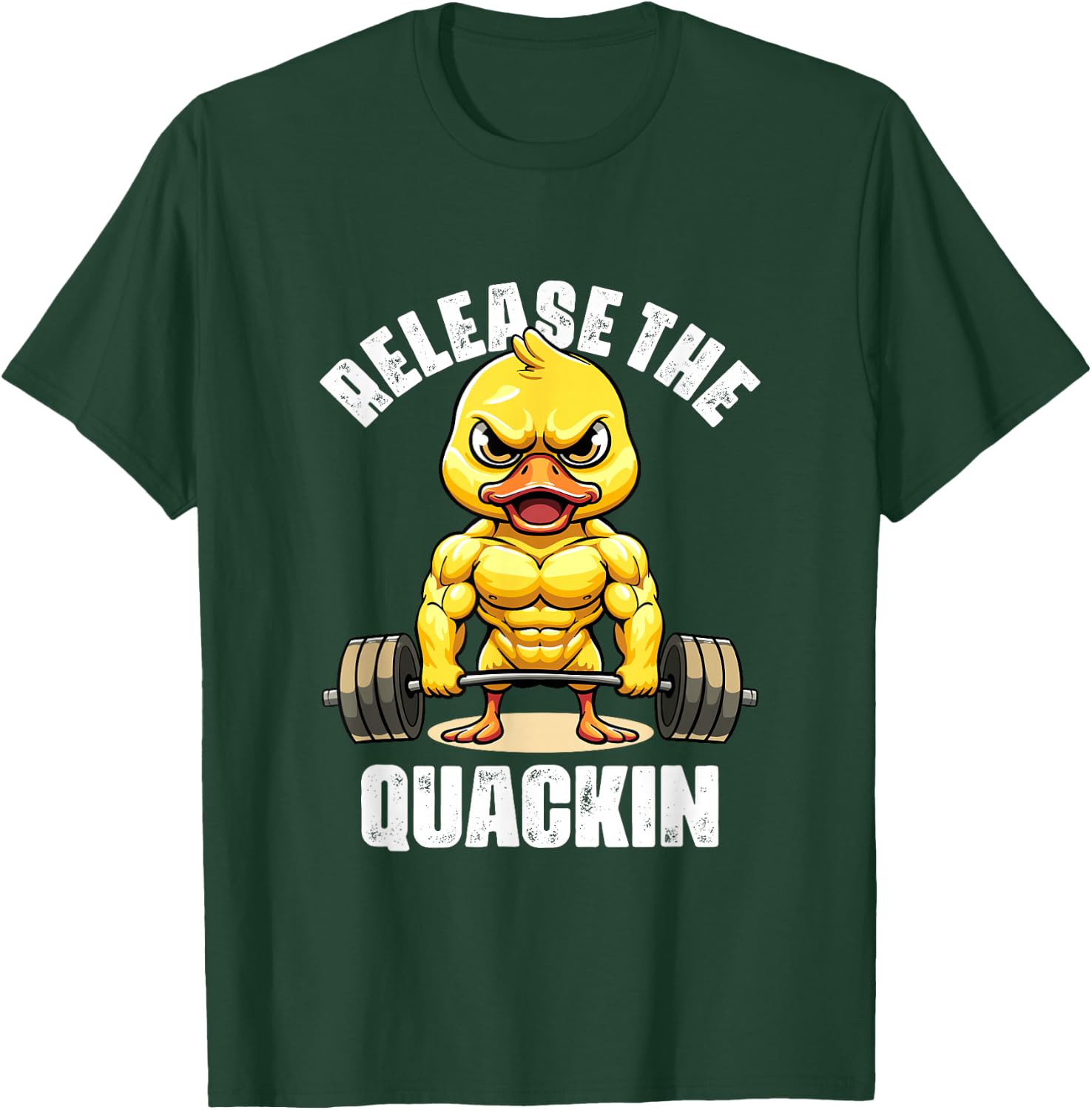 Release The Quackin Duck Lovers Funny Weightlifting Duck T-Shirt - T-Shirt | Forest