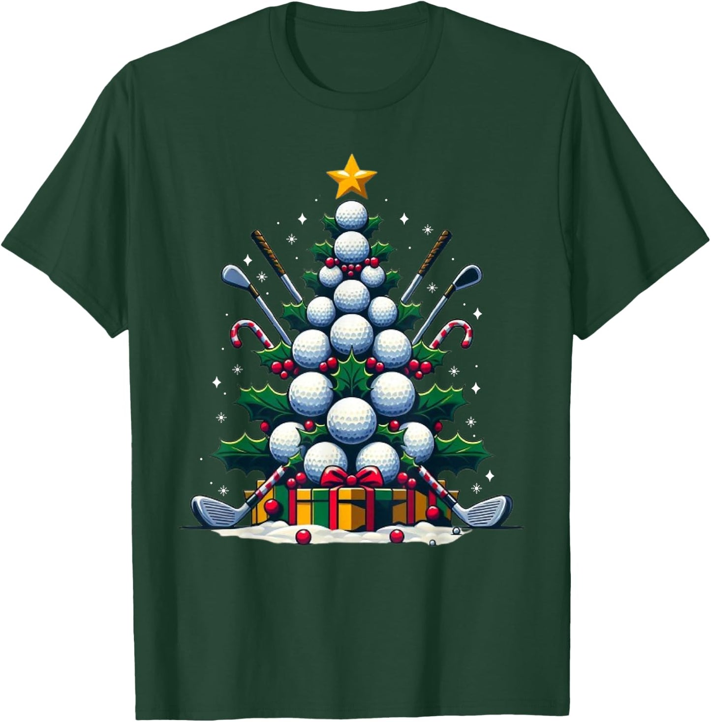 Golf Equipment Christmas Tree Christmas Golfer Women Men T-Shirt - T-Shirt | Forest