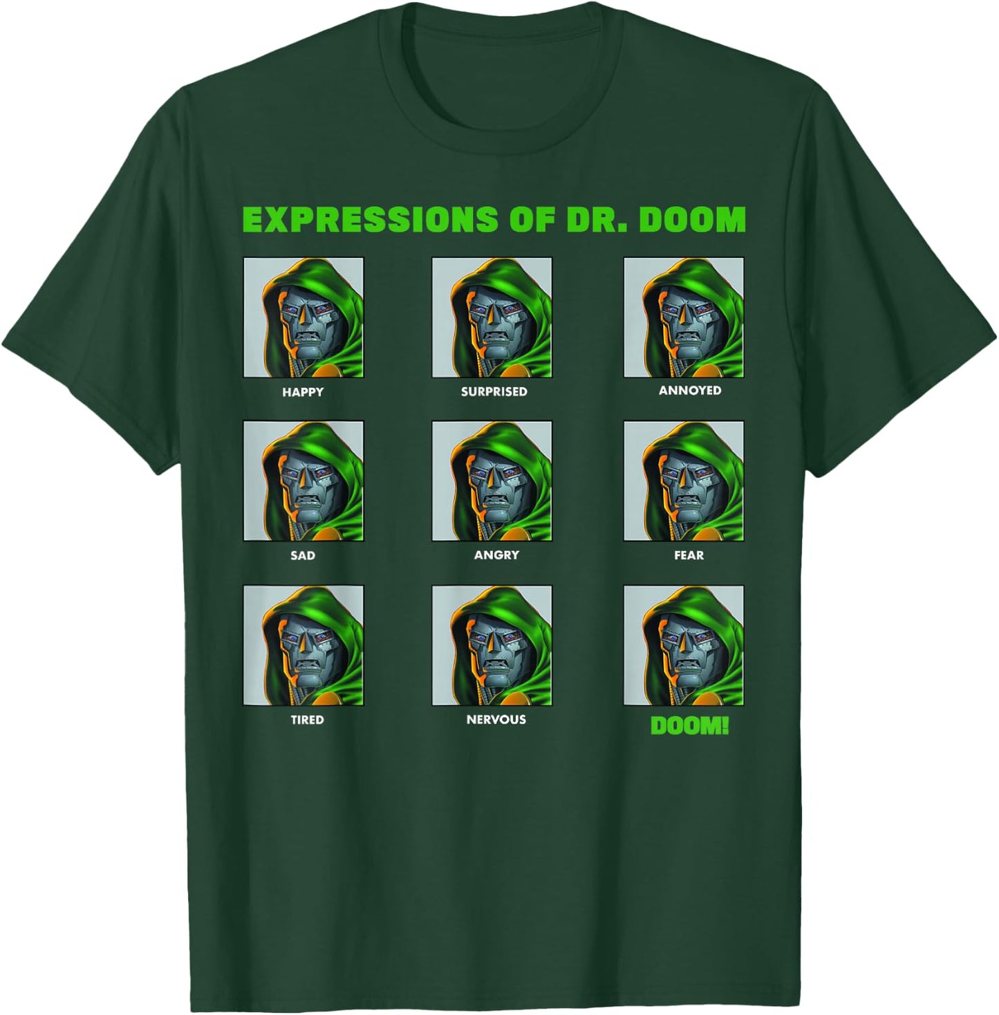 Marvel Expressions of Dr. Doom Panels T-Shirt - T-Shirt | Forest