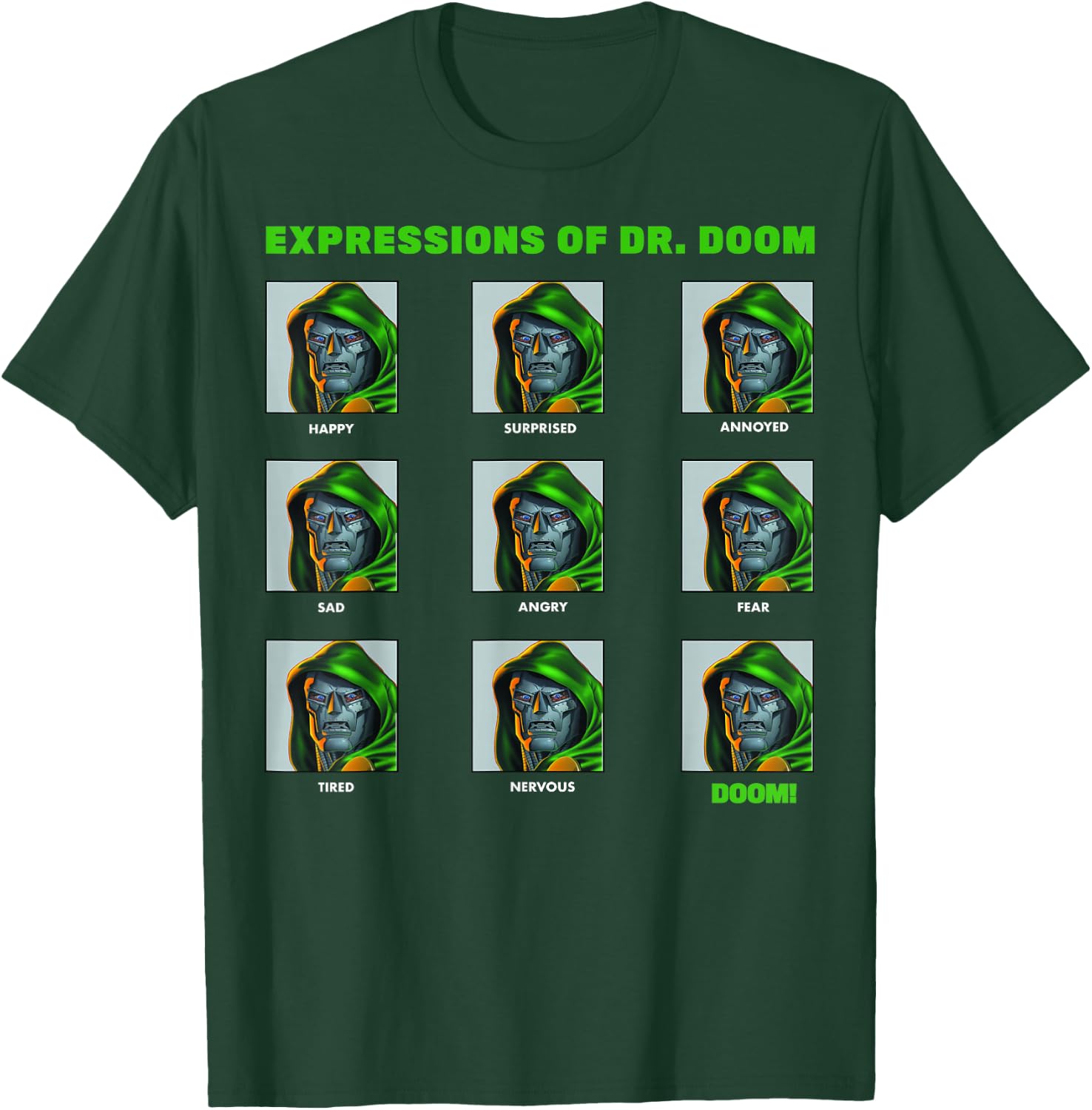 Marvel Expressions of Dr. Doom Panels T-Shirt - T-Shirt | Forest