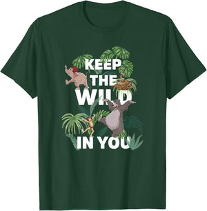 Disney The Jungle Book Keep The Wild in You Group Poster T-Shirt - T-Shirt | Forest