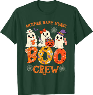 Mother Baby Nurse Boo Crew Funny Halloween Spooky Costume T-Shirt - T-Shirt | Forest