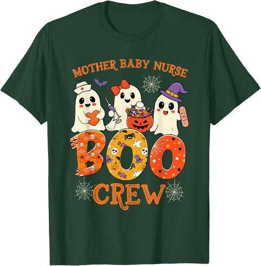 Mother Baby Nurse Boo Crew Funny Halloween Spooky Costume T-Shirt - T-Shirt | Forest