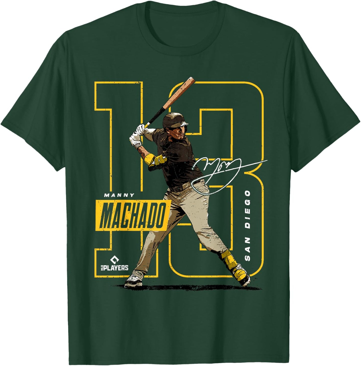 Manny Machado | San Diego Baseball MLB Players | MLBMAC4055 T-Shirt - T-Shirt | Forest