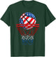 Basketball American Patriotic 4th of July US Flag Men Boys T-Shirt - T-Shirt | Forest