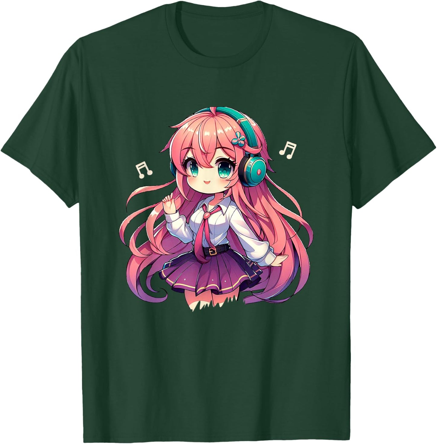 Kawaii Chibi Anime Girl Anime Merch Cute Japanese Manga Fan T-Shirt - T-Shirt | Forest