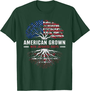 Half Japanese Half American USA Flag Japan America T-Shirt - T-Shirt | Forest