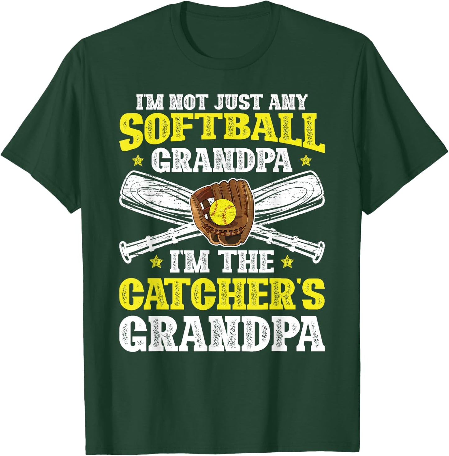 I'm Softball Catcher Grandpa Softball Catcher Grandfather T-Shirt - T-Shirt | Forest