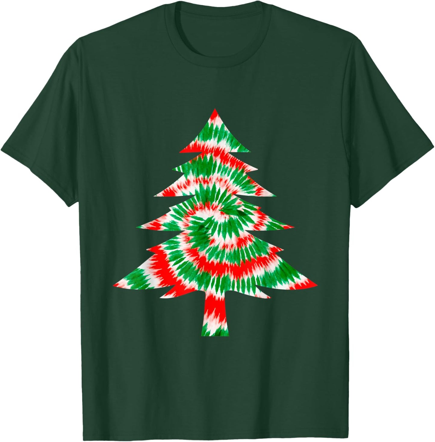 Tie Dye Christmas Tree Funny Xmas Holidays Party Men Women T-Shirt - T-Shirt | Forest
