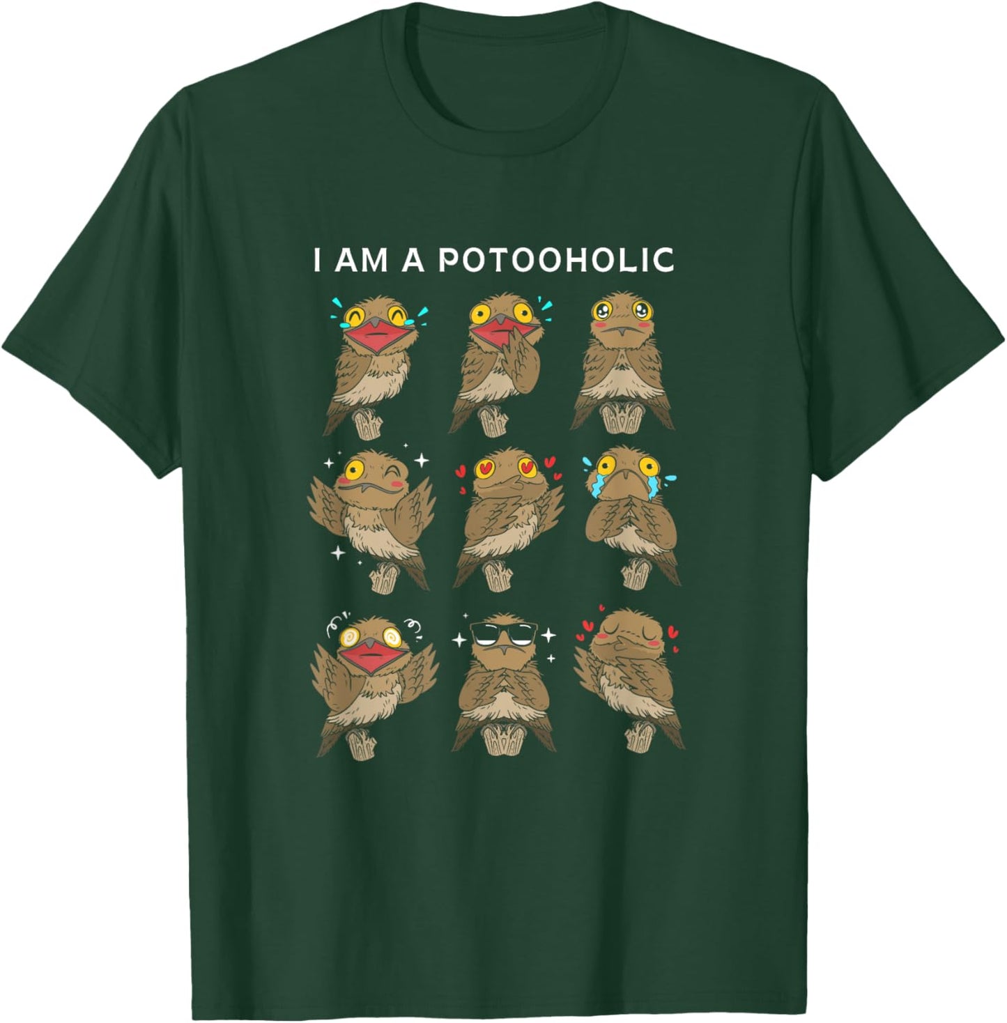Funny Potoo Bird Watching Gifts For Potoos Lovers -Adult Classic Fit Black Short Sleeve T-Shirt - T-Shirt | Forest