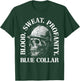 Blood Sweat Profanity Construction Worker Skull Blue Collar T-Shirt - T-Shirt | Forest