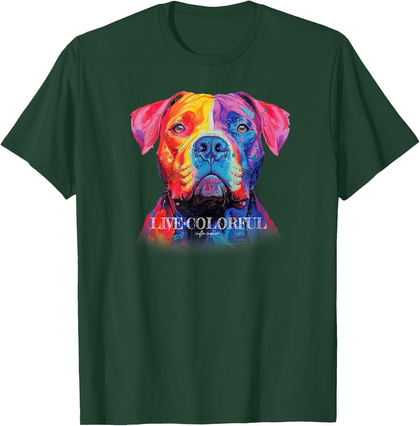 LIVE COLORFUL, PITBULL , Gryffin Graphix T-Shirt - T-Shirt | Forest