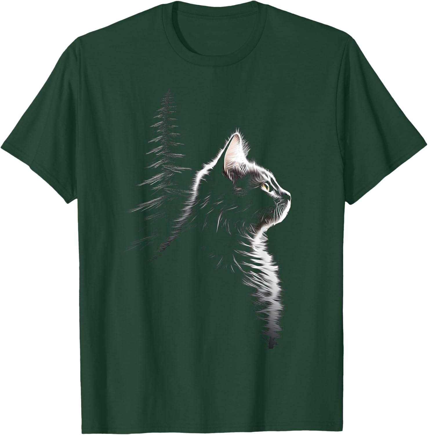 Cat Motif Illustration Cat T-Shirt - T-Shirt | Forest